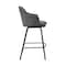 Armen Living Brigden Gray Faux Leather and Black Metal Swivel 26" Counter Stool LCBRBABLGR26 - alternate 3